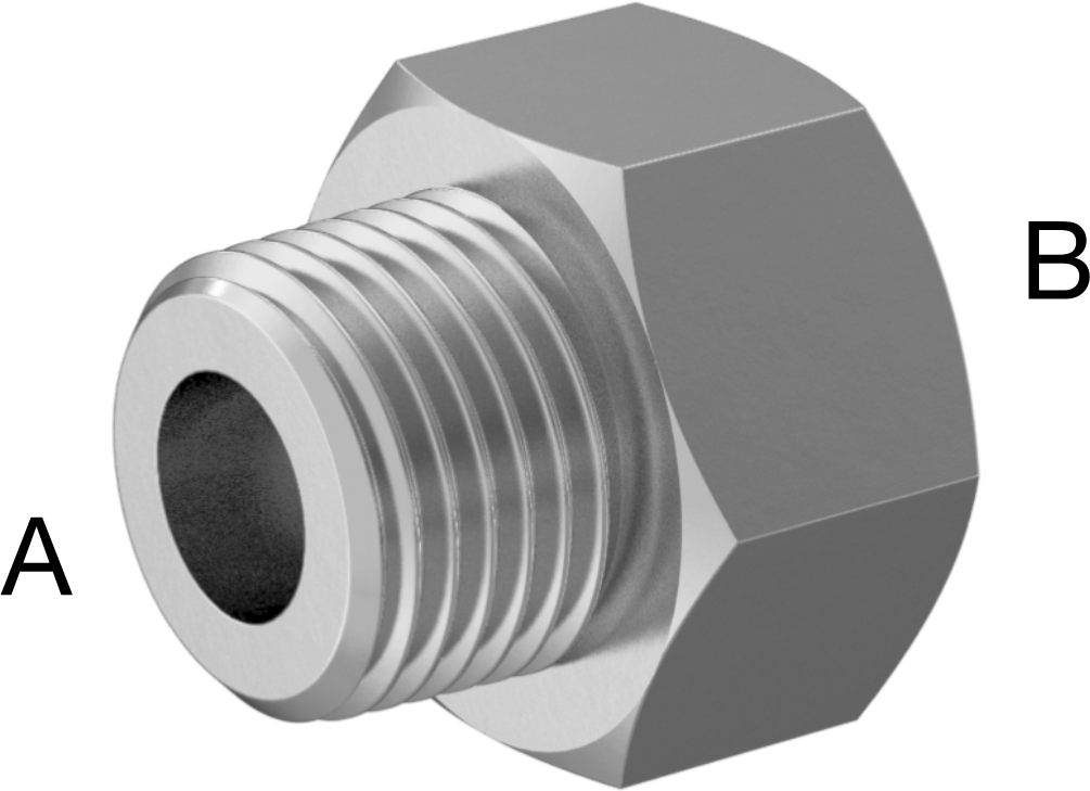 Minyatür Orta Basınçlı Alüminyum Boru Bağlantı Parçası, Burç Adaptörü, 1/8 NPT Erkek x 1/4"-28 UN/UNF Dişi