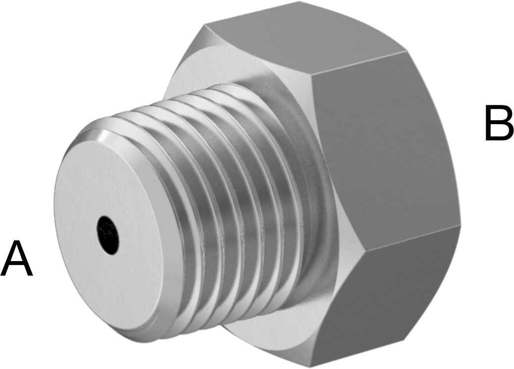 Minyatür Orta Basınçlı Alüminyum Boru Bağlantı Parçası, Burç Adaptörü, 1/4 NPT Erkek, M3 x 0,5 mm Diş Dişi
