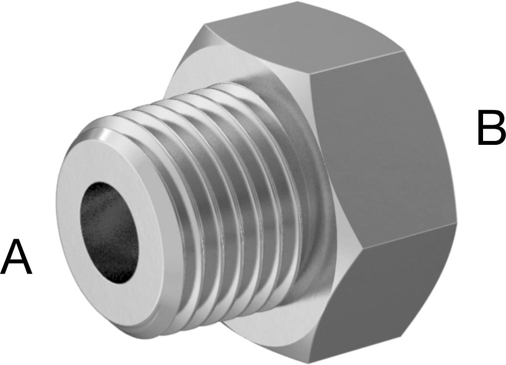 Minyatür Orta Basınçlı Alüminyum Boru Bağlantı Parçası, Burç Adaptörü, 1/4 NPT Erkek, M6 x 1 mm Dişi Diş