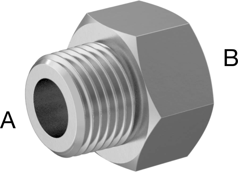 Minyatür Orta Basınçlı Alüminyum Boru Bağlantı Parçası, Burç Adaptörü, 1/8 NPT Erkek x 1/16 NPT Dişi