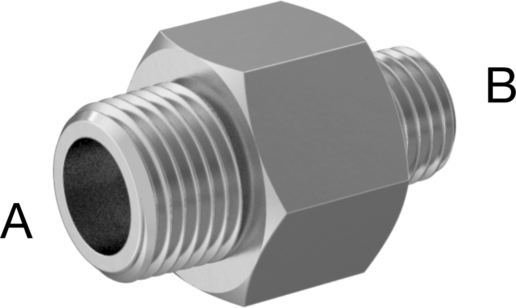 Minyatür Orta Basınçlı Alüminyum Boru Bağlantı Parçası, Düz Redüktör, 1/8 NPT Erkek x 1/16 NPT Erkek