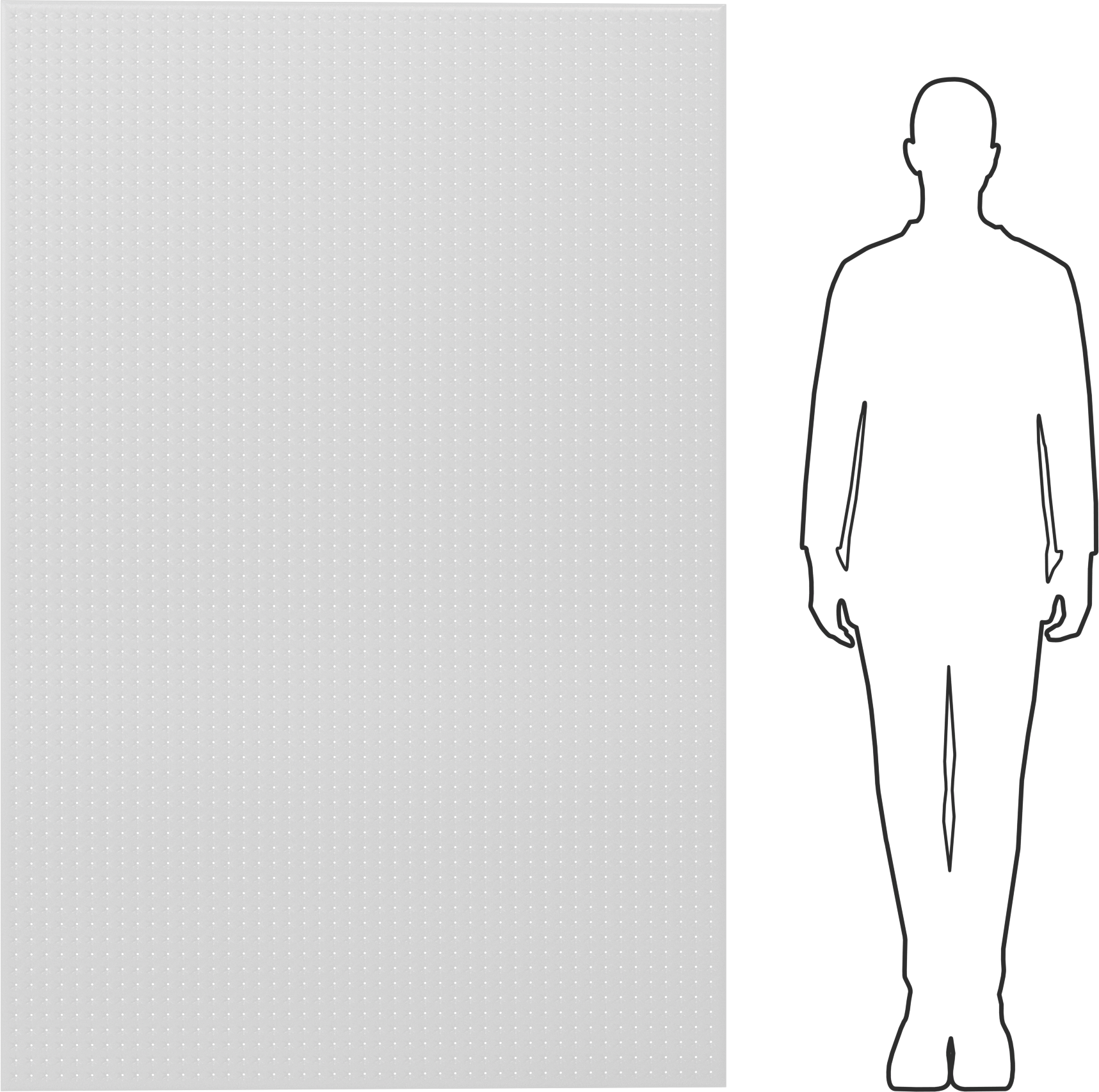Yarı Şeffaf Plastik Delikli Pano, 3/16" Çapında Delikler ile, 72“ Genişlik x 48” Yükseklik Toplam