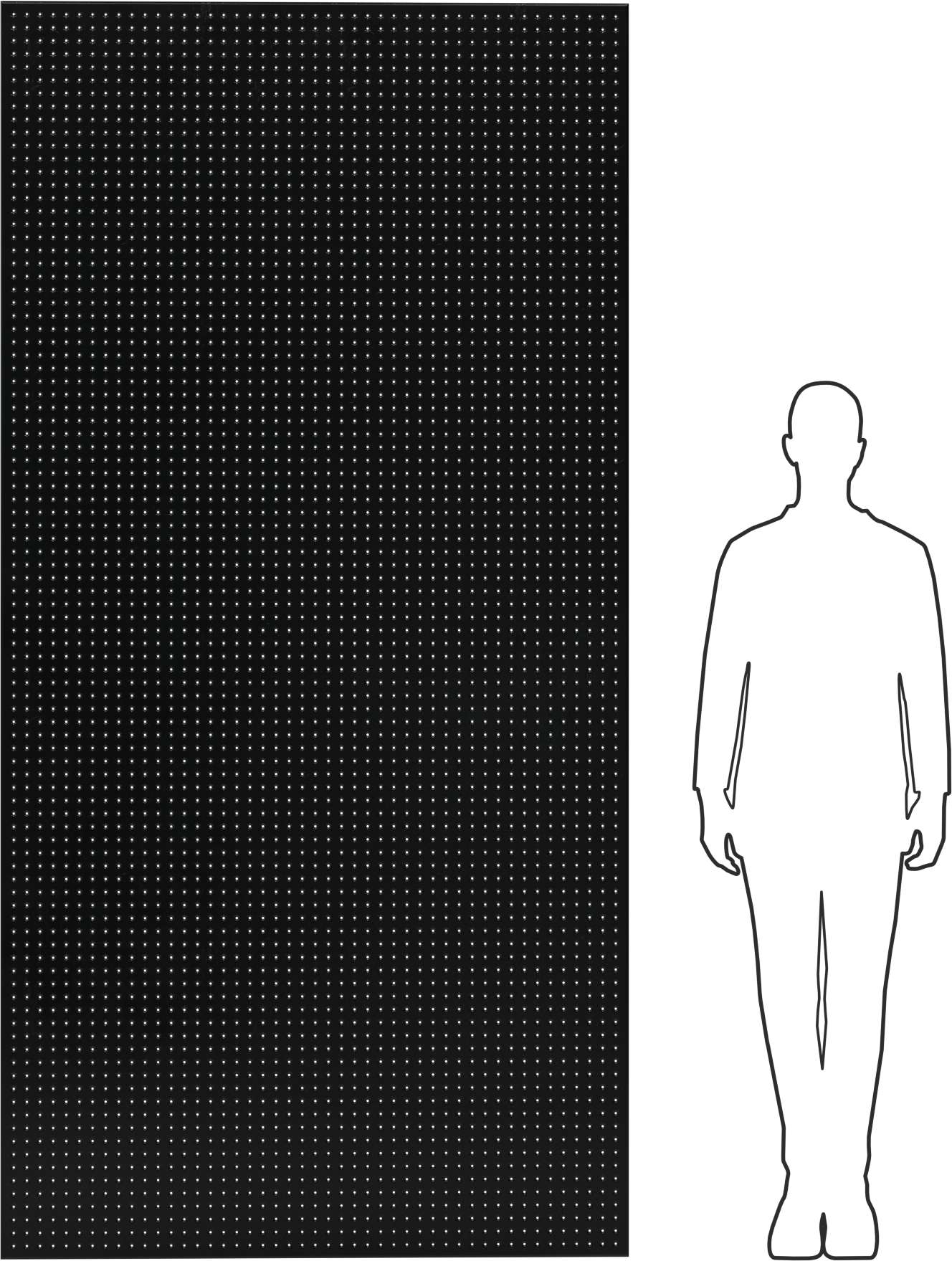 Siyah Plastik Delikli Pano, 3/16" Çaplı Delikler, 96" x 48"