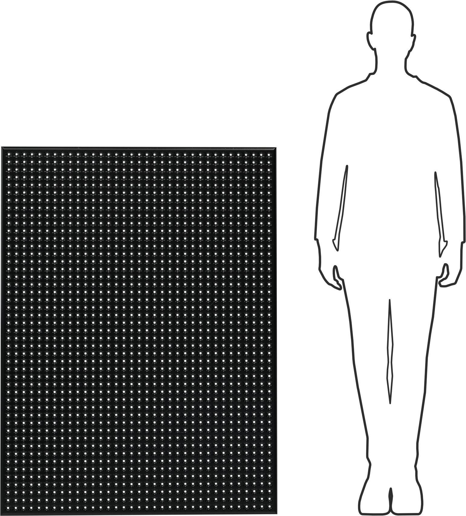 Siyah Plastik Delikli Pano, 9/32" Çaplı Delikler, 48" x 36"