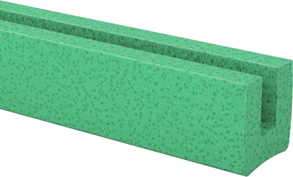 Süper Yastıklama Köpük U-Kanal, 1/2" Duvar Kalınlığı, 1-1/2“ x 1-1/2” Dış Boyut
