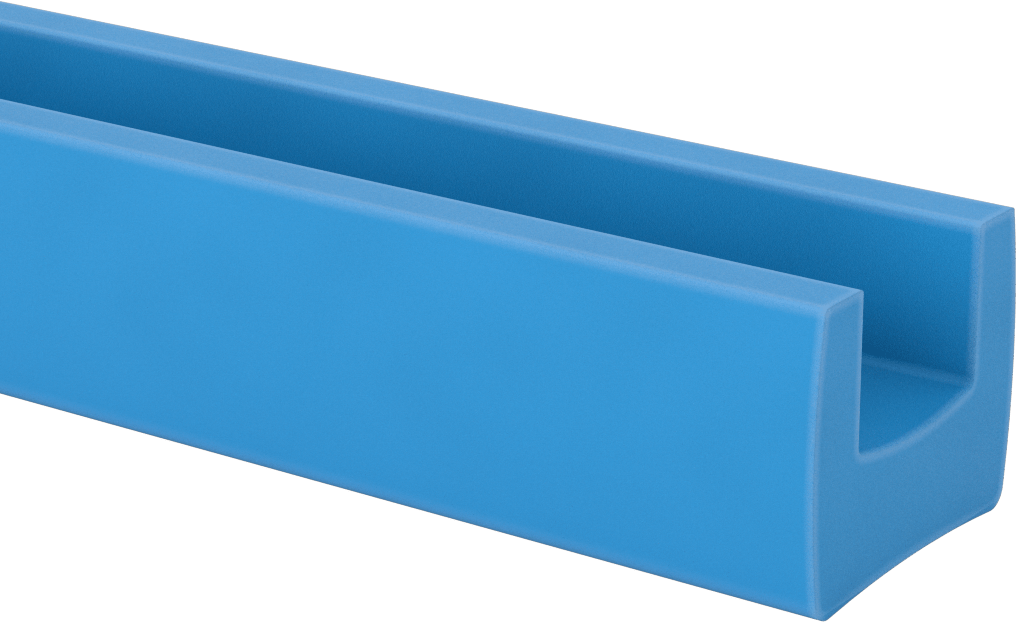 Süper Yastıklama Köpük U-Kanal, 1/2" Duvar Kalınlığı, 2,150“ x 1-3/4” Dış Boyut