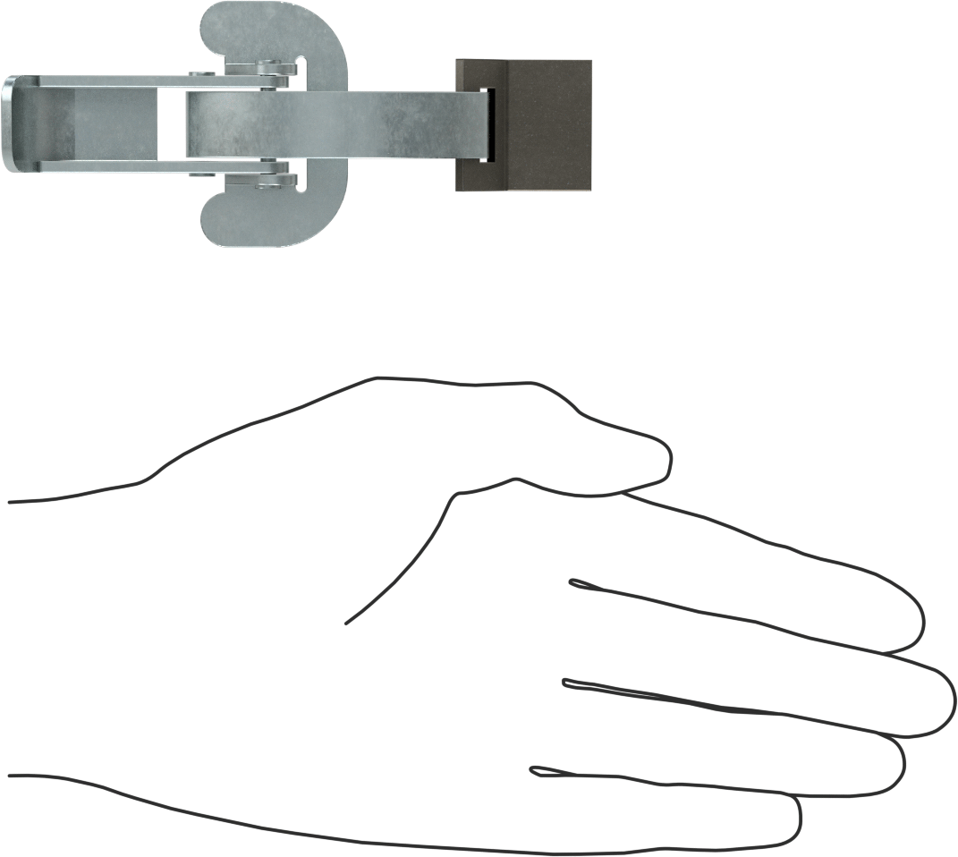 Çekme Mandalı, Kaynaklı, Çinko Kaplı Çelik, 4-1/2“ Uzunluk x 1-7/8” Genişlik