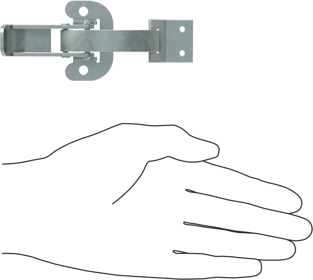 Çekme Mandalı, Vida ile Sabitleme, Çinko Kaplı Çelik, 4-1/2“ Uzunluk x 1-7/8” Genişlik