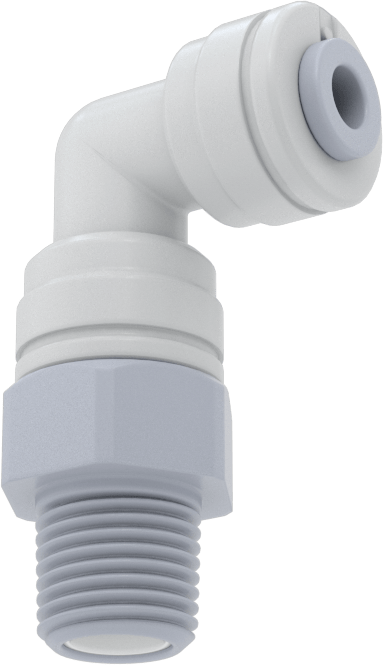 Asetal Plastik Çek Valf, 1/8 NPT Erkek x 5/32" Dişi Bas-Bağlan, Dirsek
