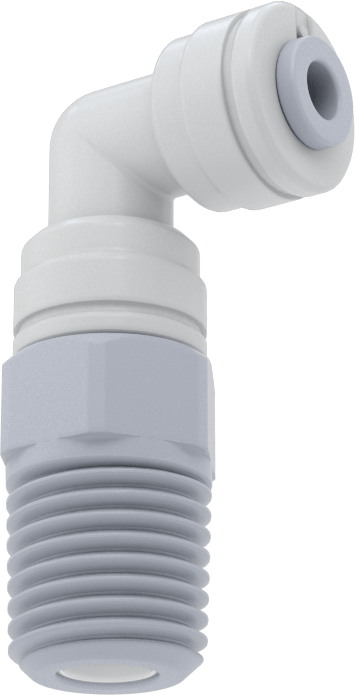 Asetal Plastik Çek Valf, 1/4 NPT Erkek x 5/32" Dişi Push-to-Connect, Dirsek