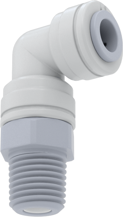 Asetal Plastik Çek Valf, 1/4 NPT Erkek x 5/16" Dişi Bas-Bağlan, Dirsek