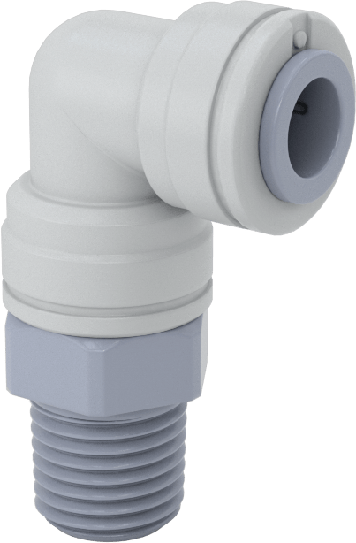 Asetal Plastik Çek Valf, 1/4 NPT Erkek x 5/16" Dişi Bas-Bağlan, Dirsek