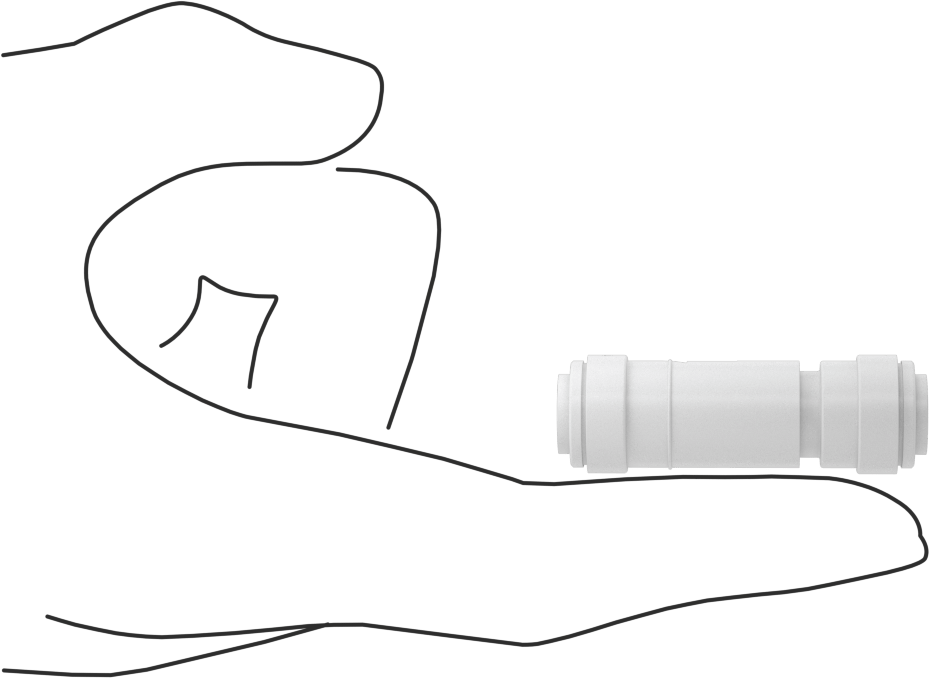 Asetal Plastik Çek Valf, 1/4" Dişi Push-to-Connect, Düz