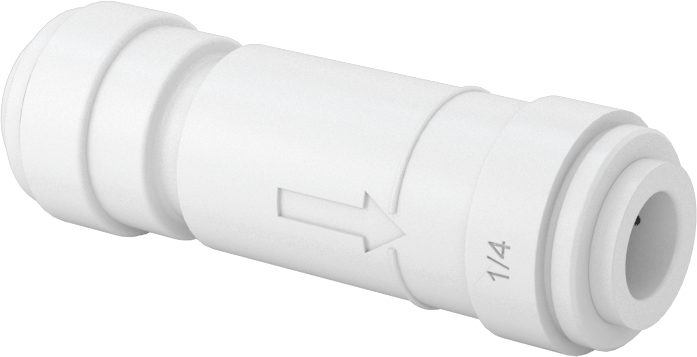 Asetal Plastik Çek Valf, 1/4" Dişi Push-to-Connect, Düz