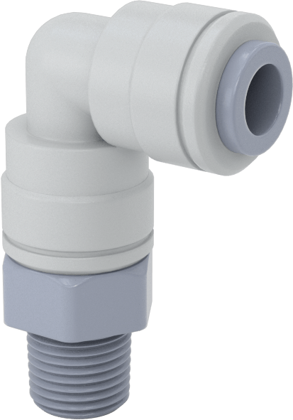 Asetal Plastik Çek Valf, 1/4" Dişi Push-to-Connect x 1/8 NPT Erkek, Dirsek