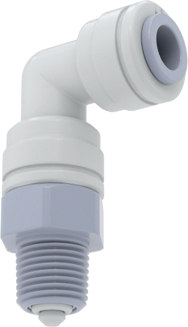 Asetal Plastik Çek Valf, 1/4" Dişi Push-to-Connect x 1/8 NPT Erkek, Dirsek