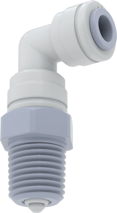 Asetal Plastik Çek Valf, 1/4" Dişi Push-to-Connect x 1/4 NPT Erkek, Dirsek