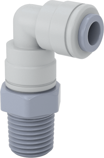 Asetal Plastik Çek Valf, 1/4" Dişi Push-to-Connect x 1/4 NPT Erkek, Dirsek