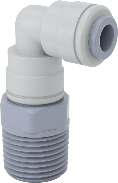 Asetal Plastik Çek Valf, 1/4" Dişi Push-to-Connect x 3/8 NPT Erkek, Dirsek