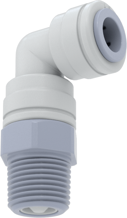 Asetal Plastik Çek Valf, 3/8" Dişi Push-to-Connect x 3/8 NPT Erkek, Dirsek