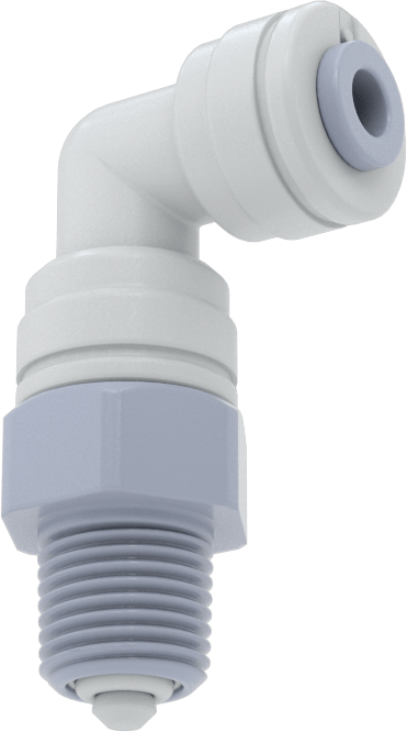 Asetal Plastik Çek Valf, 5/32" Dişi Push-to-Connect x 1/8 NPT Erkek, Dirsek