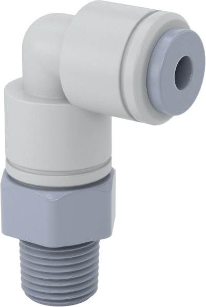Asetal Plastik Çek Valf, 5/32" Dişi Push-to-Connect x 1/8 NPT Erkek, Dirsek