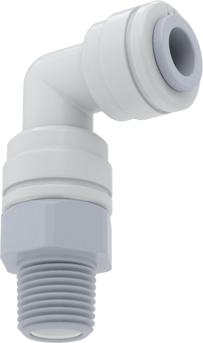 Asetal Plastik Çek Valf, 1/8 NPT Erkek, 1/4" Push-to-Connect Bağlantı Parçası, Dirsek