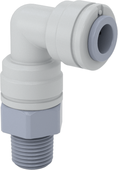 Asetal Plastik Çek Valf, 1/8 NPT Erkek, 1/4" Push-to-Connect Bağlantı Parçası, Dirsek