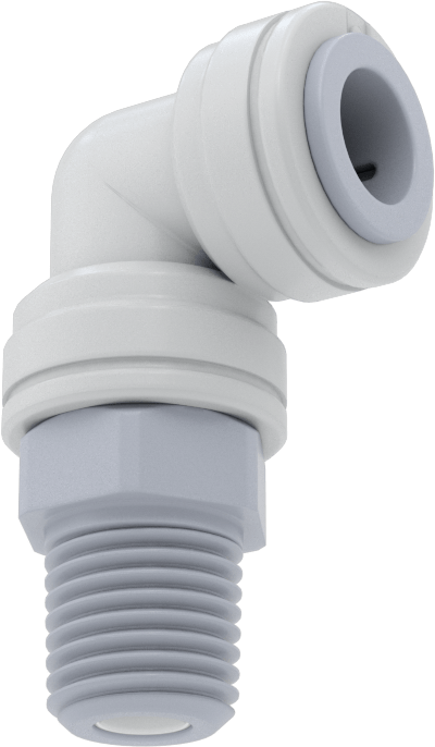 Asetal Plastik Çek Valf, 1/4 NPT Erkek, 3/8" Tak-Bağlan Bağlantı Parçası, Dirsek