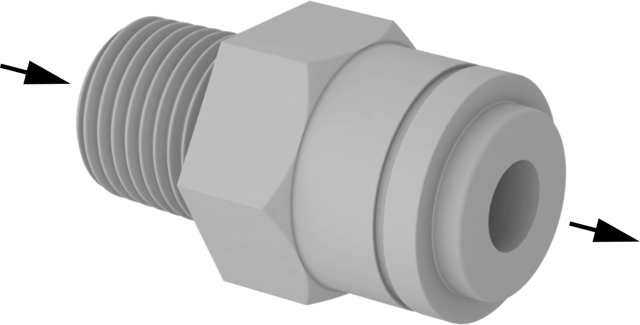 NPT Male Inlet × Push-to-Connect Female Outlet Straight