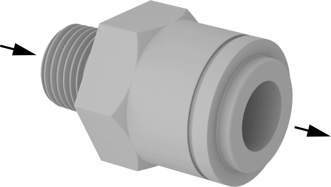 NPT Male Inlet × Push-to-Connect Female Outlet Straight