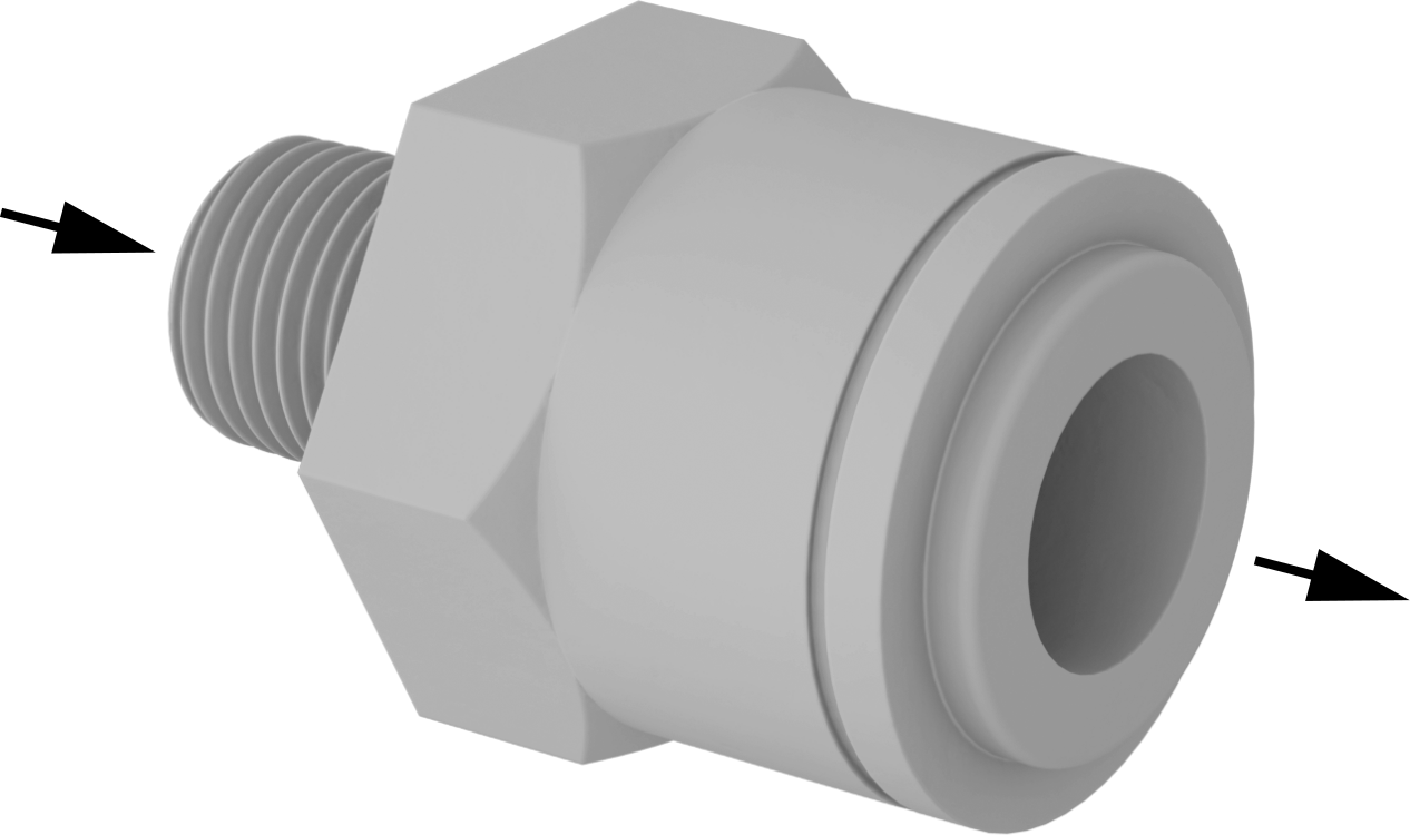 NPT Male Inlet × Push-to-Connect Female Outlet Straight