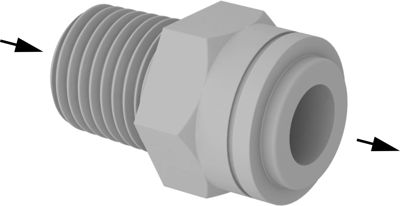 NPT Male Inlet × Push-to-Connect Female Outlet Straight