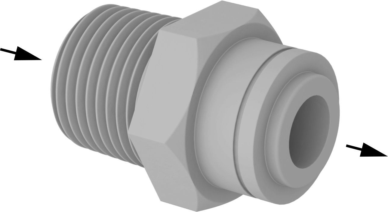 NPT Male Inlet × Push-to-Connect Female Outlet Straight