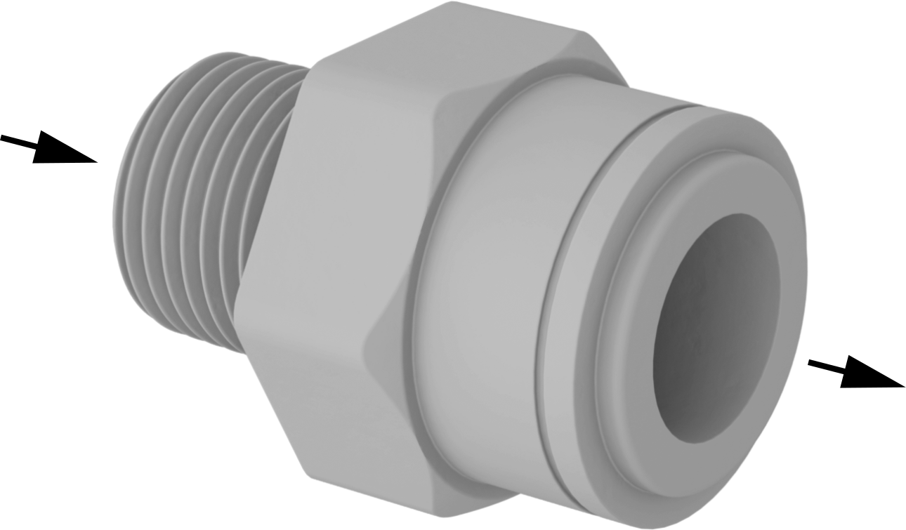 NPT Male Inlet × Push-to-Connect Female Outlet Straight