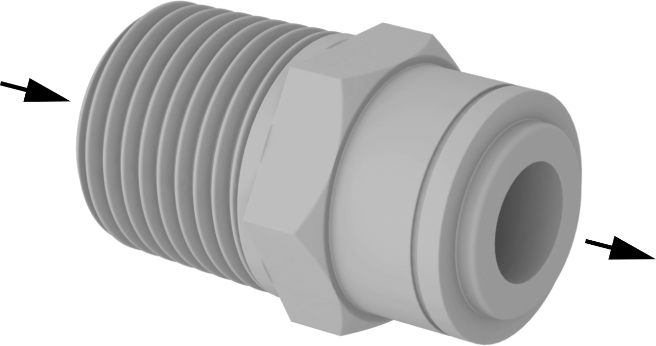 NPT Male Inlet × Push-to-Connect Female Outlet Straight