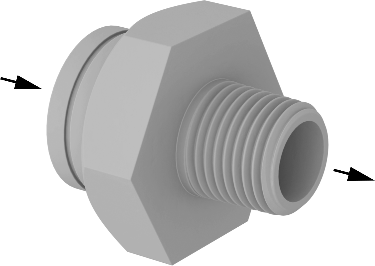 Push-to-Connect Female Inlet × NPT Male Outlet Straight