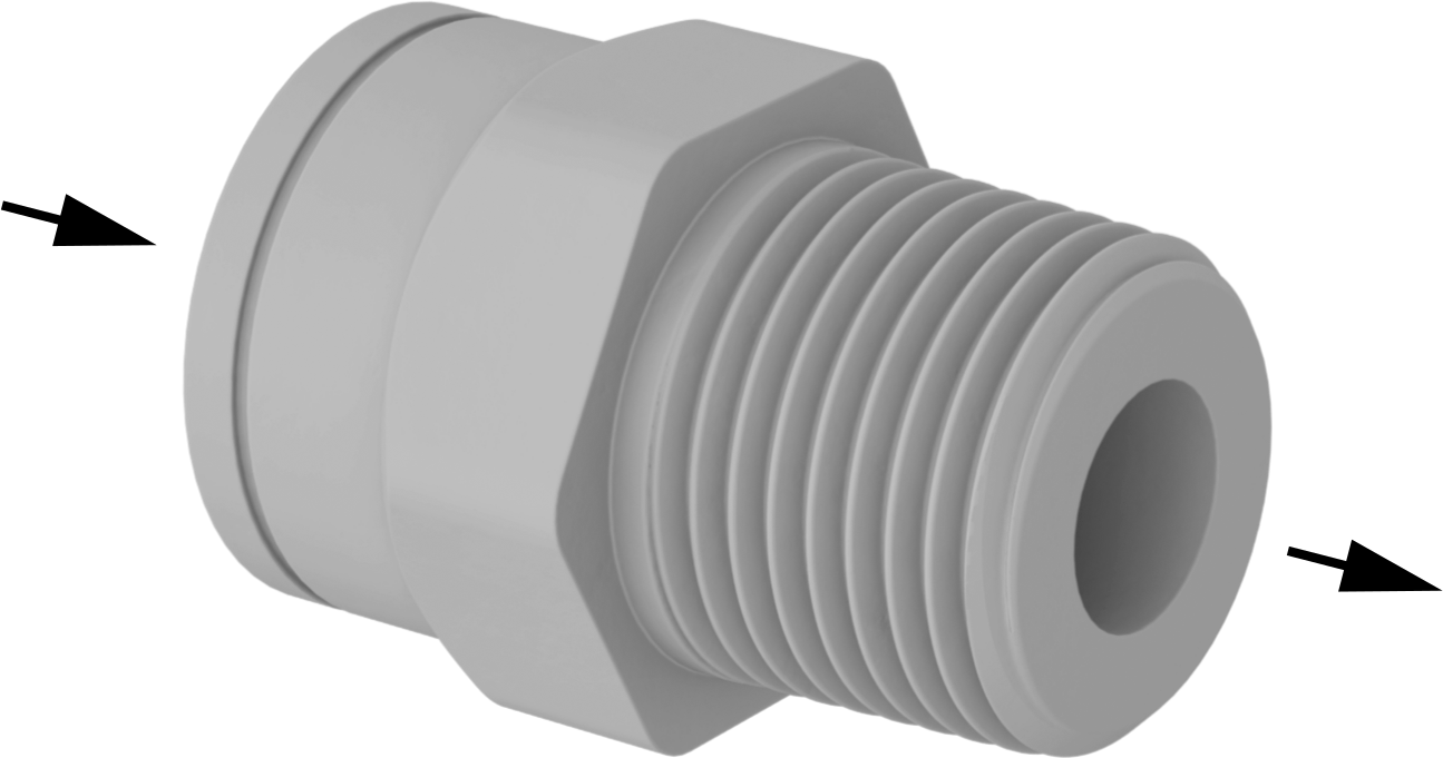 Push-to-Connect Female Inlet × NPT Male Outlet Straight