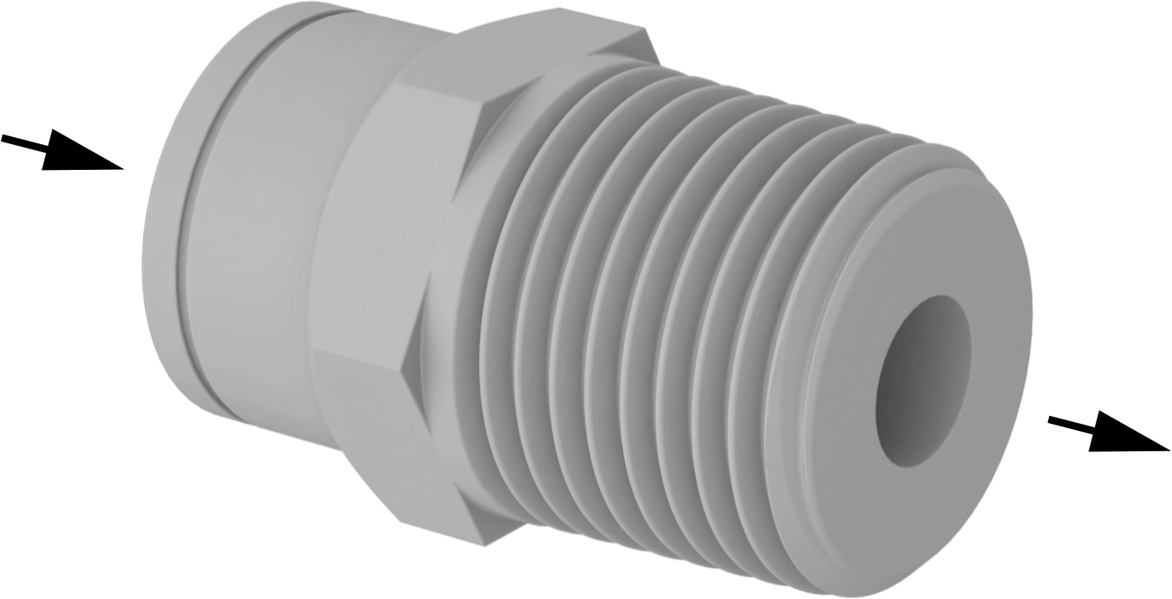 Push-to-Connect Female Inlet × NPT Male Outlet Straight