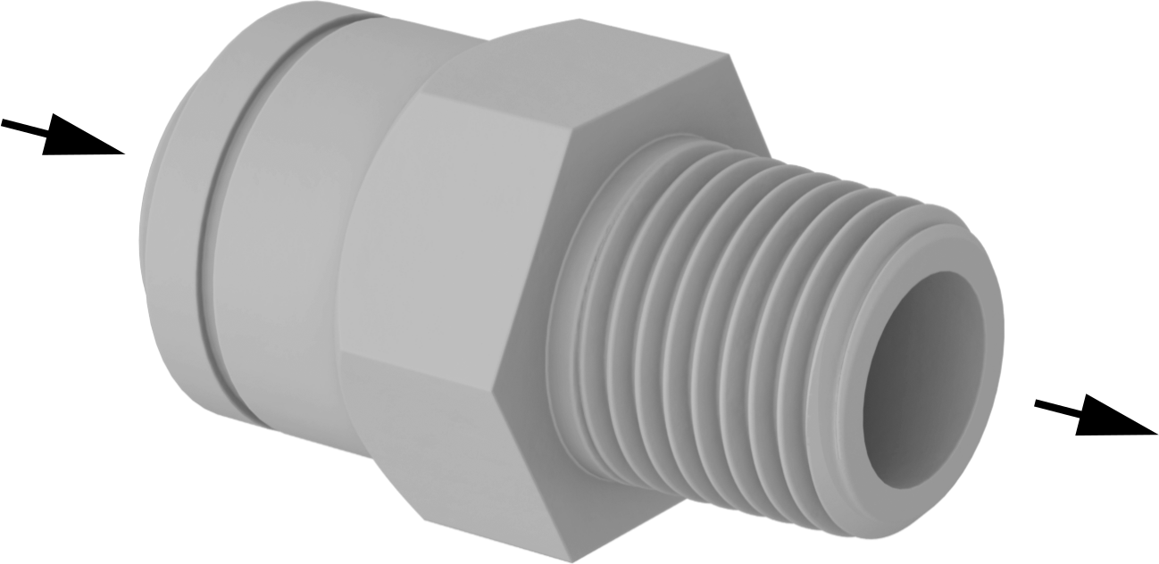Push-to-Connect Female Inlet × NPT Male Outlet Straight