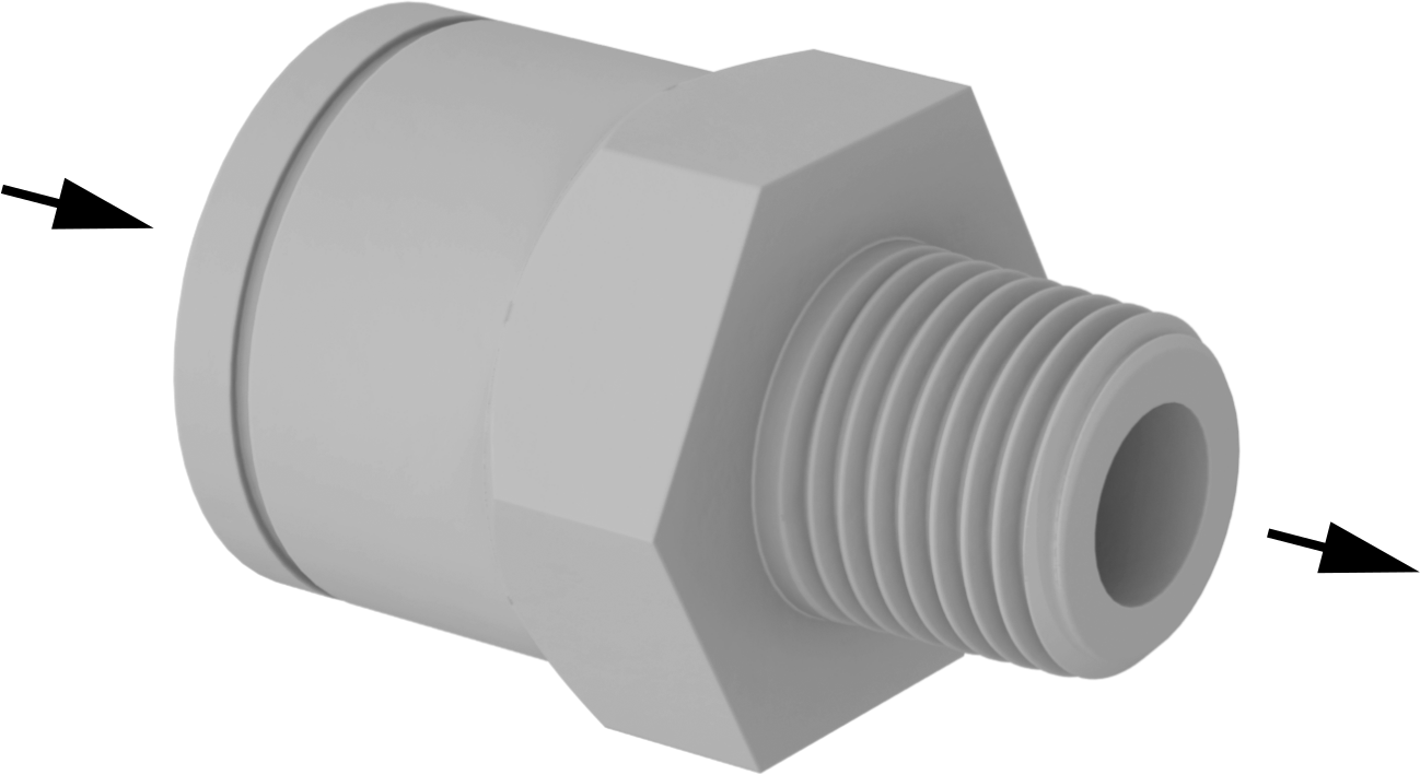 Push-to-Connect Female Inlet × NPT Male Outlet Straight