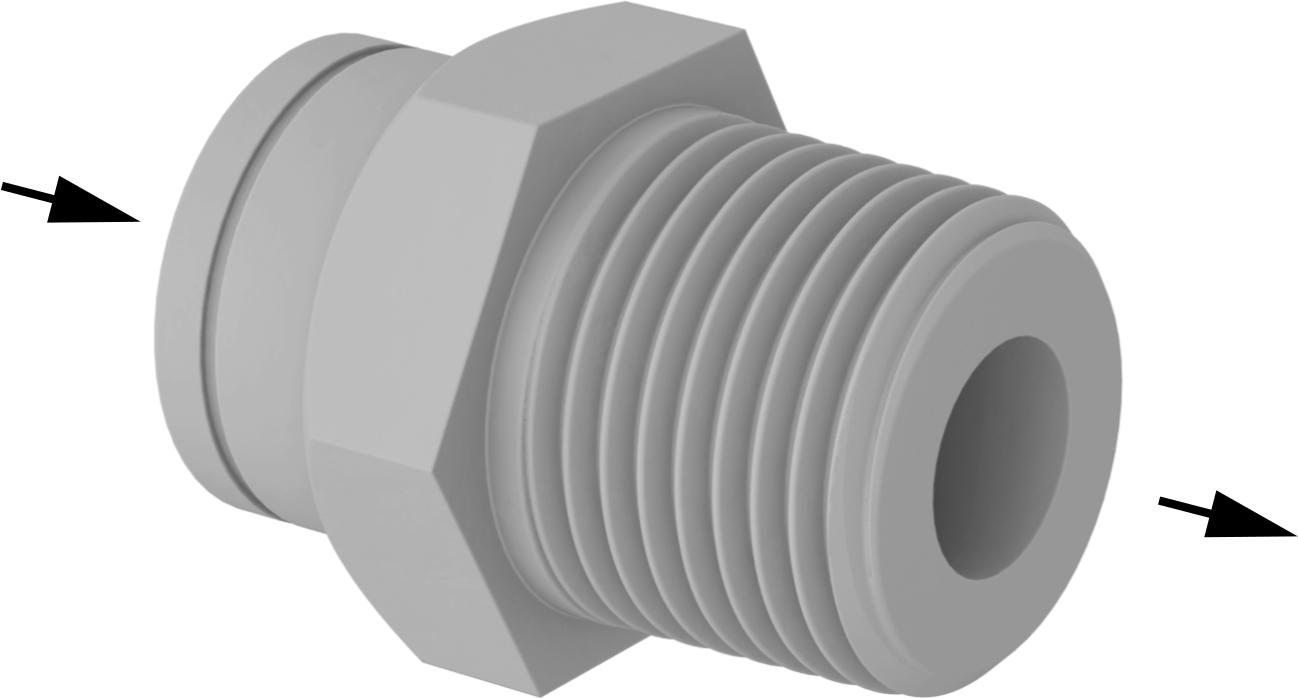 Push-to-Connect Female Inlet × NPT Male Outlet Straight