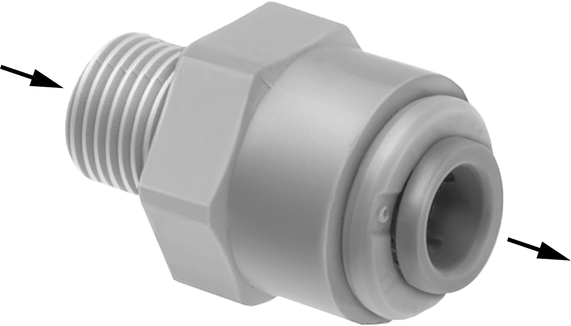 NPT Male Inlet × Push-to-Connect Female Outlet Straight