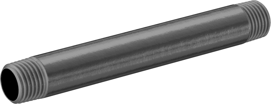 Kalın Cidarlı Galvanizli Çelik Boru, Nipple, Her İki Ucu Dişli, 1/4 NPT, 4" Uzunluk