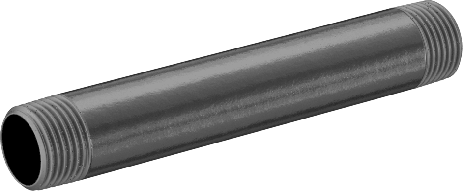 Kalın Cidarlı Galvanizli Çelik Boru, Nipple, Her İki Ucu Dişli, 3/8 NPT, 4" Uzunluk