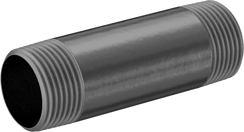 Kalın Cidarlı Galvanizli Çelik Boru, Nipple, Her İki Ucu Dişli, 3/4 NPT, 3" Uzunluk