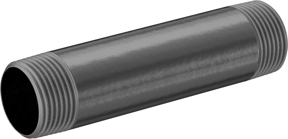 Kalın Cidarlı Galvanizli Çelik Boru, Nipple, Her İki Ucu Dişli, 3/4 NPT, 4" Uzunluk