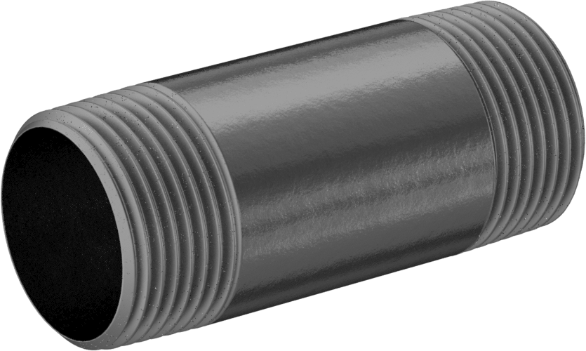 Kalın Cidarlı Galvanizli Çelik Boru, Nipple, Her İki Ucu Dişli, 1 NPT, 3" Uzunluk