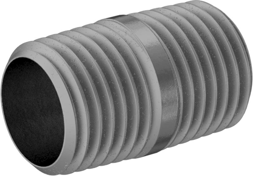 Kalın Cidarlı Galvanizli Çelik Boru, Nipple, Tam Dişli, 1/4 NPT, 7/8" Uzunluk