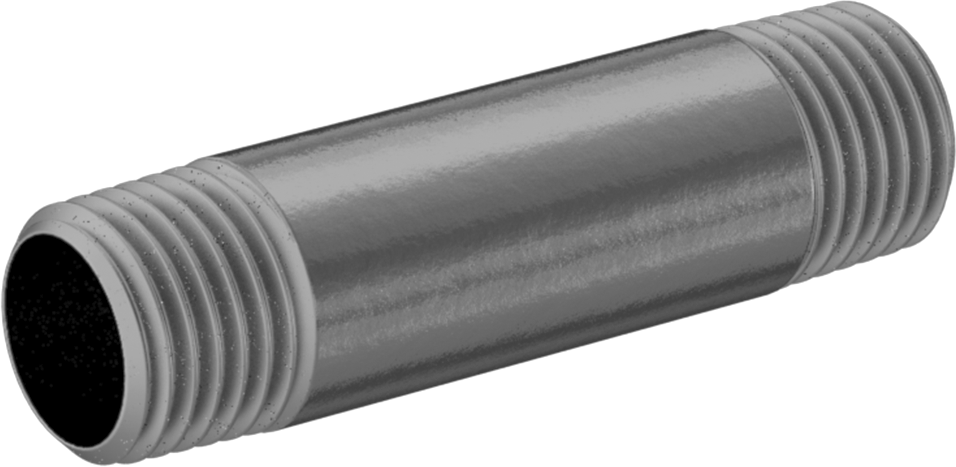 Kalın Cidarlı Galvanizli Çelik Boru, Nipple, Her İki Ucu Dişli, 1/4 NPT, 2" Uzunluk